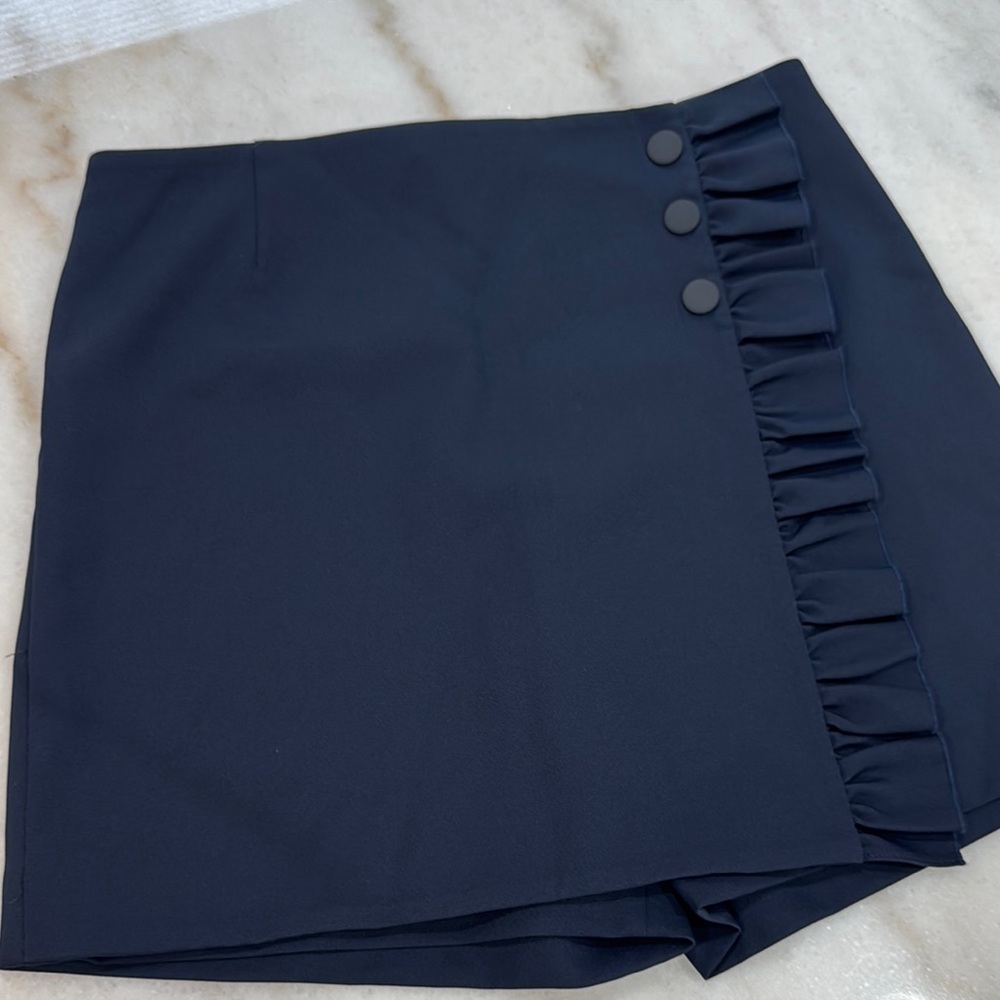 Tory Burch Navy Ruffle Skirt